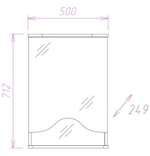 Шкаф-зеркало с подсветкой Onika Лидия 205004 правый 50см белый