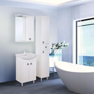 Шкаф-зеркало с подсветкой Onika Лига 205202 правый 52см белый