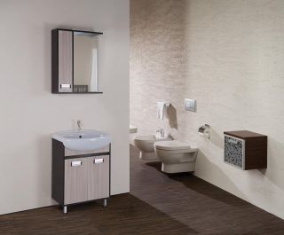 Шкаф-зеркало с подсветкой Onika Гамма 205827 левый 58см ясень шимо/венге