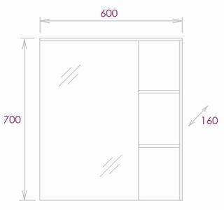Шкаф-зеркало Onika Легран 206071 60см дуб галифакс