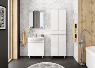 Шкаф-зеркало с подсветкой Onika Валерия 206505 правый 65см белый