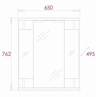 Шкаф-зеркало с подсветкой Onika Валерия 206505 правый 65см белый