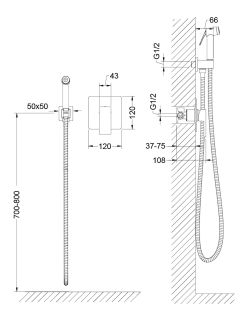 Гигиенический душ Timo Selene со смесителем золото матовое 2089/17SM
