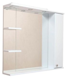 Шкаф-зеркало с подсветкой Onika Эльбрус 209004 правый 90см белый