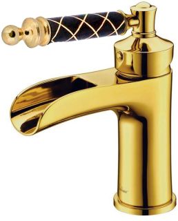 Смеситель для раковины Boheme Vogue золото Murano, черное_Комплект золото