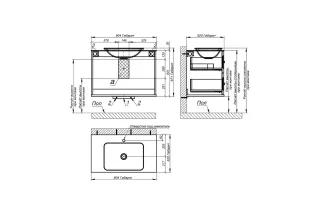 Тумба с раковиной Astra-Form Классик 4631177714368 90 см серый матовый