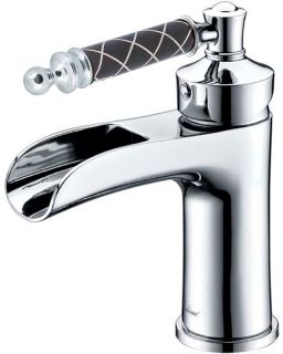 Смеситель для раковины Boheme Vogue хром Murano, черное_Комплект хром