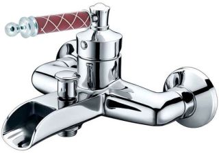 Смеситель для  ванны Boheme Vogue хром Murano, шоколад_Комплект хром