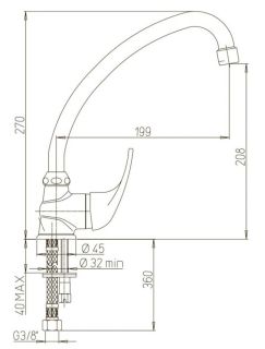 Смеситель для кухни Paini Jolly 69CR592ZLMKM хром