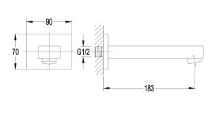 Излив настенный Omnires хром WD11CR