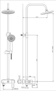 Душевая система Orange Otto M22-911cr смеситель с изливом, хром