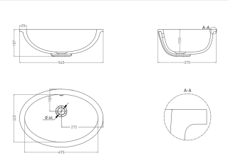 Встраиваемая раковина Salini Marea 12 S-Sense 1101109G 55см белый глянцевый