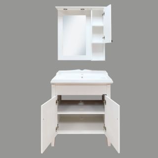 Comforty Зеркало-шкаф "Палермо-80" белый глянец