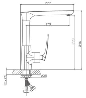 Смеситель для кухни Haiba HB71616 хром