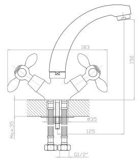 Смеситель для кухни Agger Retro A1901100