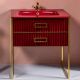 Тумба под раковину Armadi Art Monaco 80см бордо/золото 866-080-RG