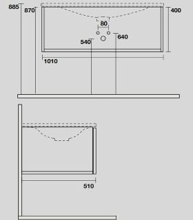 Тумба под раковину Kerasan Shape 101 9325K1 подвесная Дуб Белая