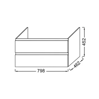 Тумба под раковину Jacob Delafon Madeleine EB2053-J5 80 см блестящий белый
