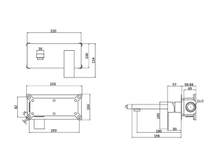 Смеситель для раковины Orange Lutz M04-722b С ВНУТРЕННЕЙ ЧАСТЬЮ чёрный