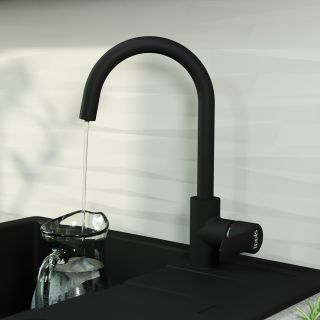 Смеситель для кухни IDDIS Cuba с каналом для фильтрованной воды чёрный матовый CUBBLFJi05