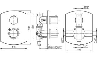Встраиваемый смеситель для душа Paini Ovo 86CR690TH с термостатом хром