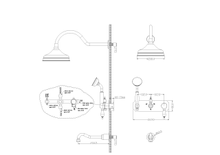 Душевая система Boheme, встроенный Tradizionale Nero c черным SW хром