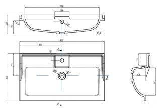 Раковина Акватон Фабиа 80см 1A708031FB010
