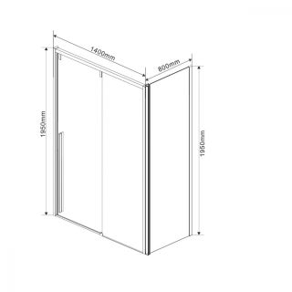 Душевой уголок Vincea Lugano VSR-1L8014CL-1 140 x 80 см