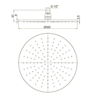 Верхний душ Paini 50CR759/30EBI 30см хром