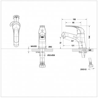 Смеситель Bravat Fit F1135188CP-RUS для раковины
