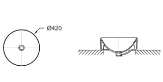 Раковина Jacob Delafon Vox E14800-7 42 см чёрная