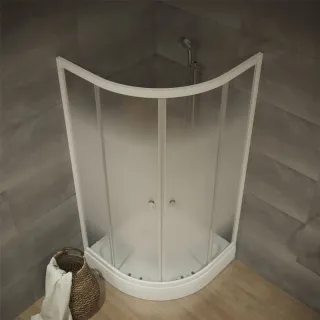 Душевой уголок Triton Лайт Щ0000061794 100x100 см профиль белый стекло с узором