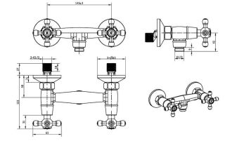 Смеситель для душа Boheme TRADIZIONALE ORO с ручкой керамика золото
