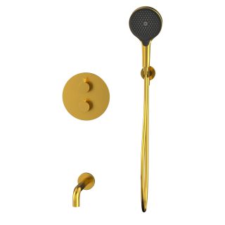 Термостатический смеситель для ванны и душа WHITECROSS Y YSET10TOPGLB брашированное золото