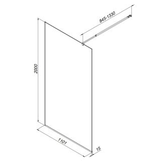 Душевая перегородка AM.PM Func W84WI-110-F1-BTE 110 см