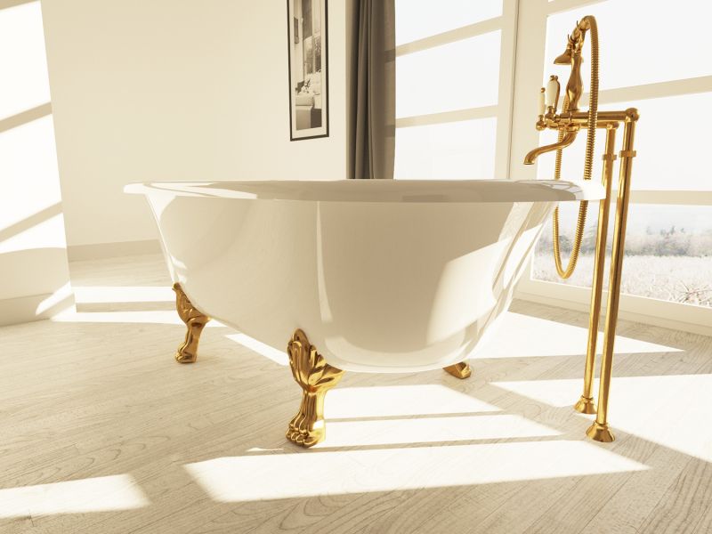 Ванна из искусственного камня AquaStone Оливия 180x90см ножки бронза