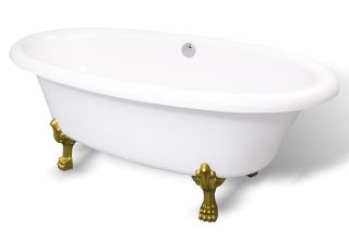 Ванна из искусственного камня AquaStone Оливия 180x90см ножки бронза