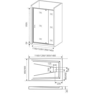Душевая дверь Good Door Orion WTW - PD-110-С-CH стекло прозрачное
