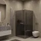 Душевой уголок на монопетле  by Deonria U-90-90-8-G-H 90x90см хром матовый/графит