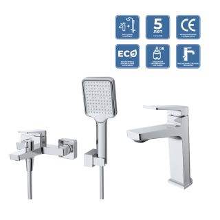 Комплект смесителей для ванной комнаты BelBagno ARDENTE-VASM/LVM-CRM хром