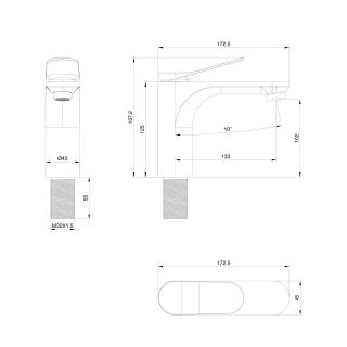 Смеситель для раковины Wonzon & Woghand WW-A40482-BG брашированное золото