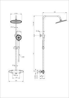 Душевая стойка Wonzon & Woghand Capsule WW-B3031-A-BG с термостатом брашированное золото