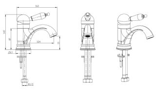 Смеситель для раковины Boheme MEDICI Ripresa с черным SW_Комплект бронза
