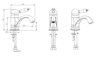 Смеситель для раковины Boheme MEDICI Ripresa с прозрачным SW_Комплект бронза