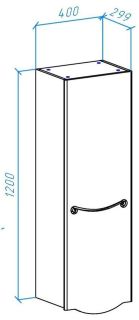 Пенал Bellezza Сесилия 40см левый капучино 00000007094