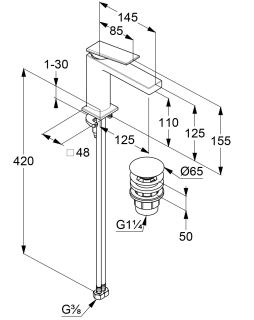 Смеситель для раковины Kludi Decus 54289N175 брашированная бронза
