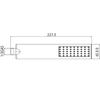 Душевая лейка Bossini Flat One B00270.073 чёрный матовый