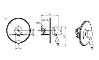 Смеситель встроенный Boheme MEDICI Ripresa с черной керамикой_Комплект бронза