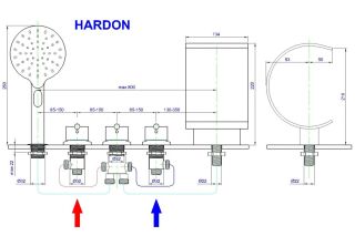 Смеситель на борт ванны Royal Bath Hardon хром RB611