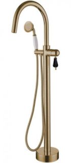 Смеситель напольный Boheme MEDICI черная керамика бронза